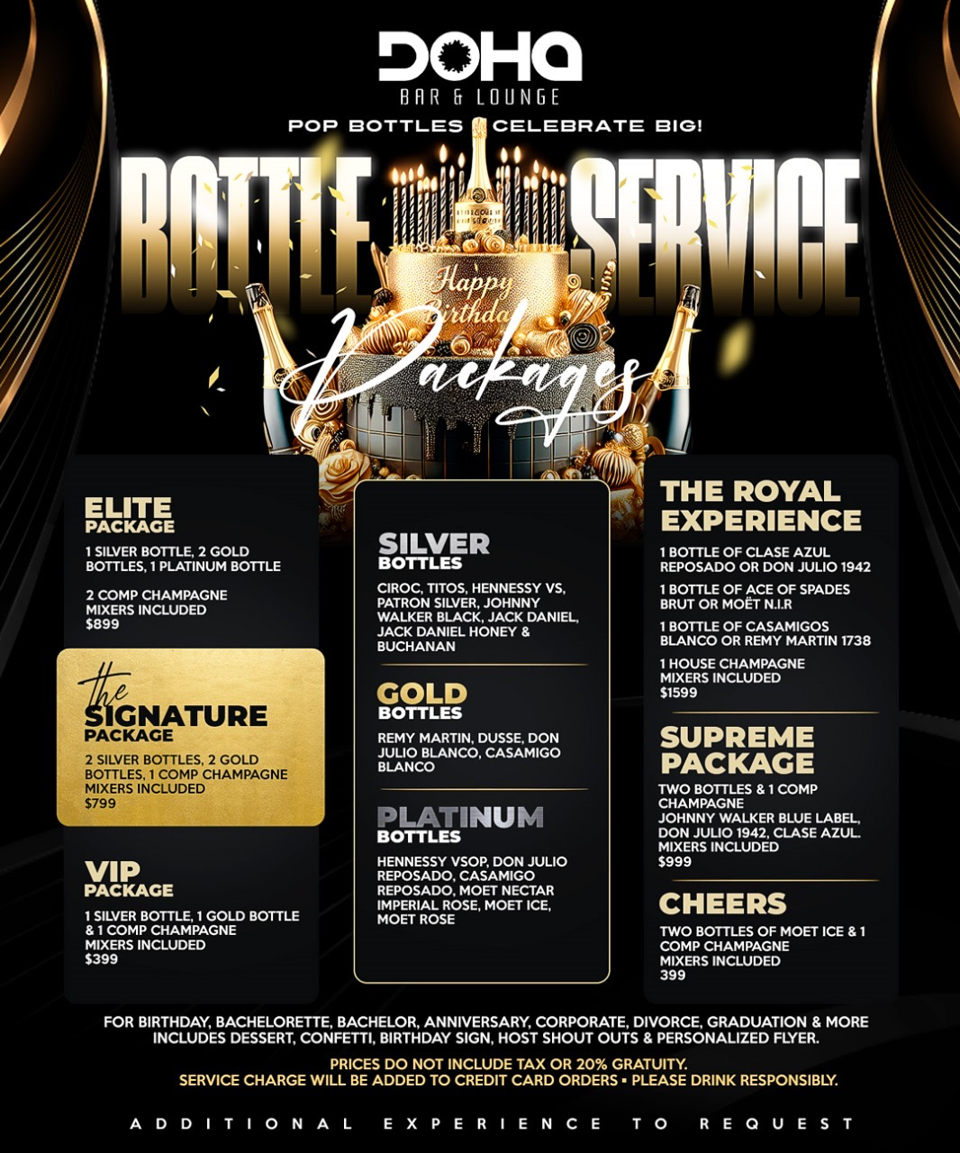 Bottle Service Package