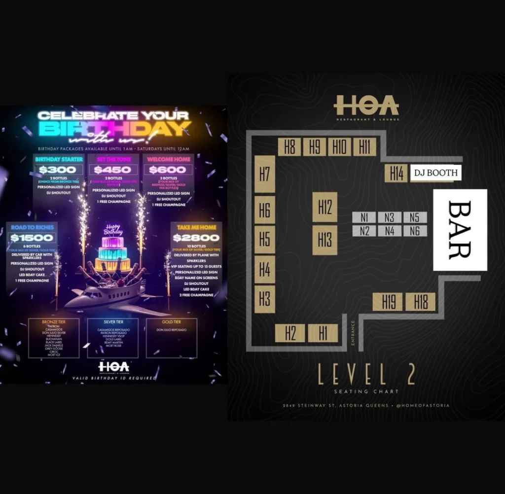 HOA Birthday Packages