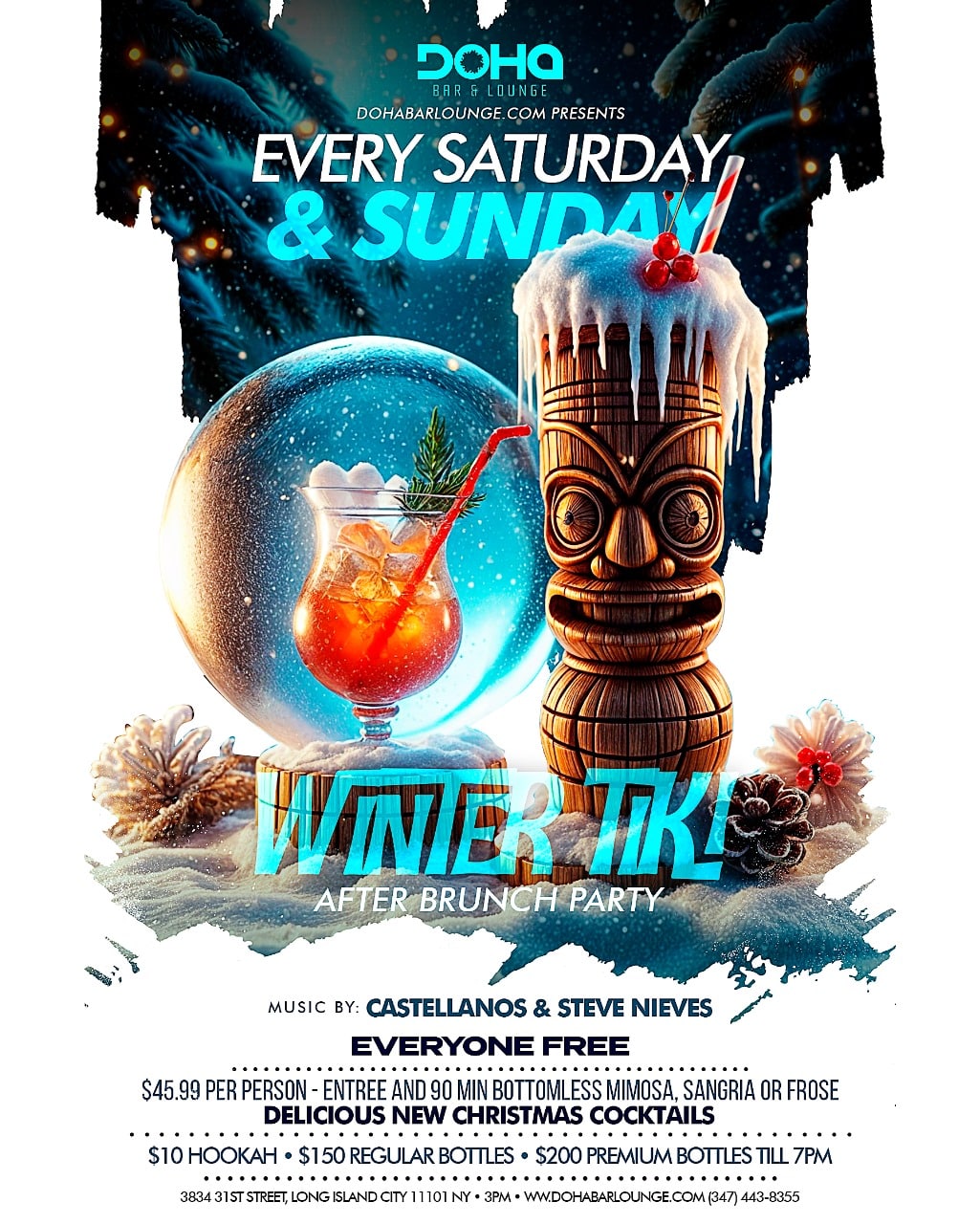 winter tiki after brunch party