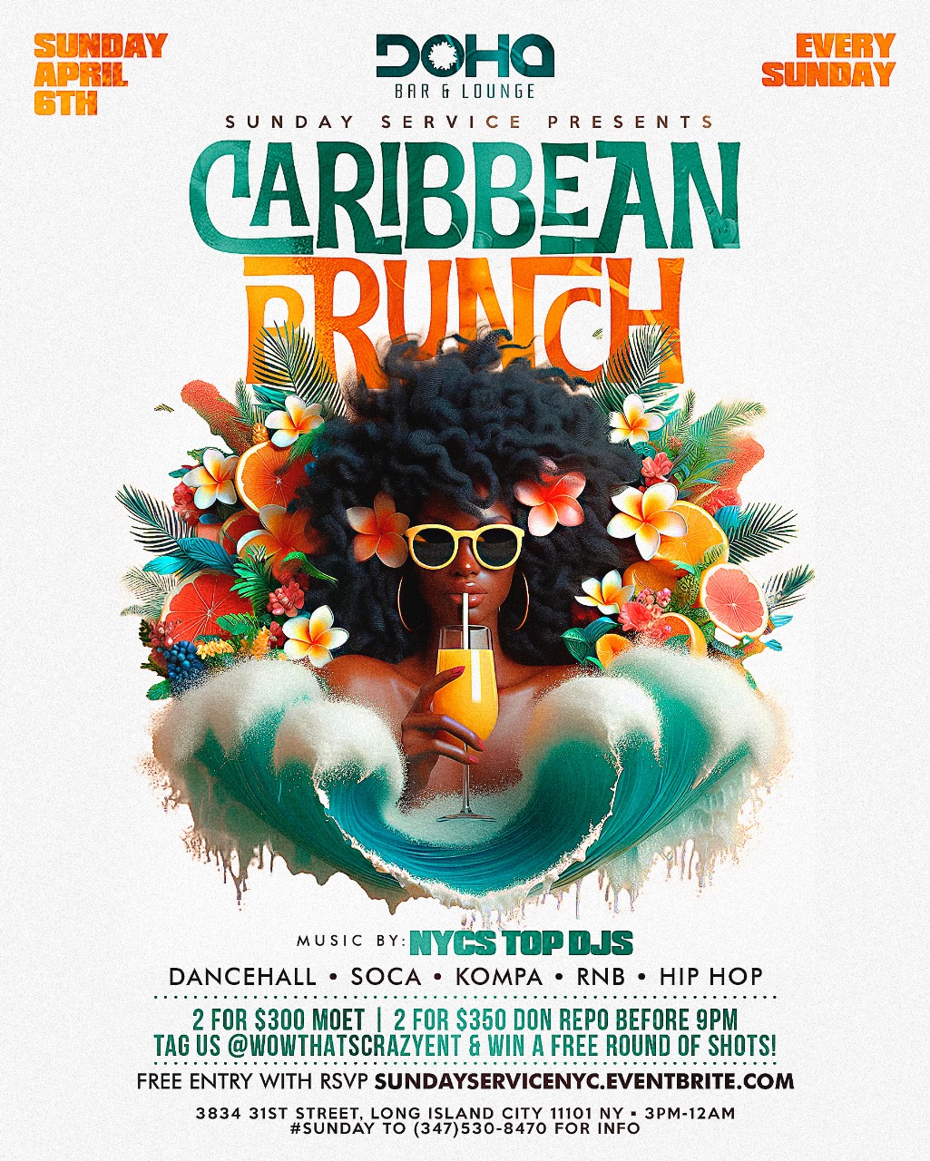 Caribbean Brunch Flyer - April 6th
