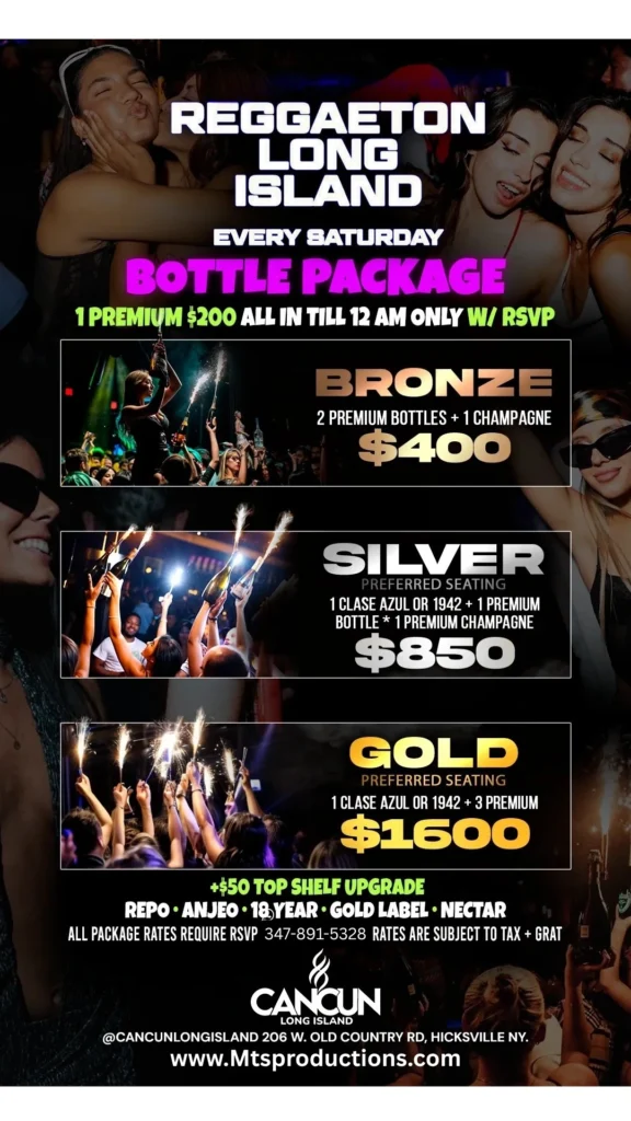 cancun long island bottle package