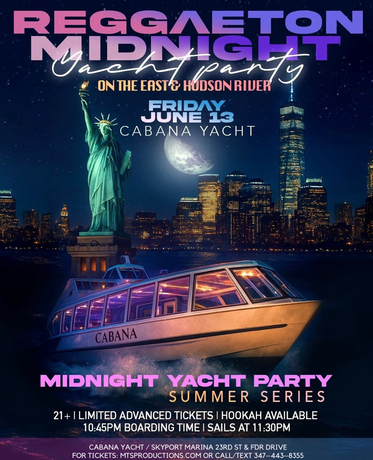 reggaeton midnight yacht party nyc