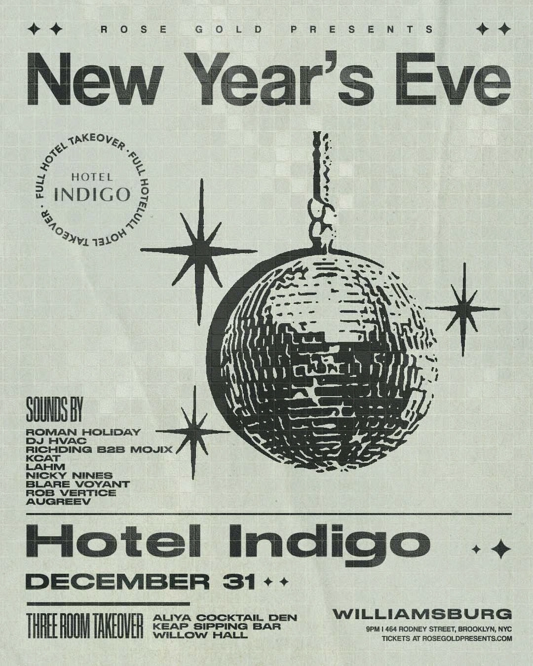 Hotel Indigo Williamsburg New Year’s Eve