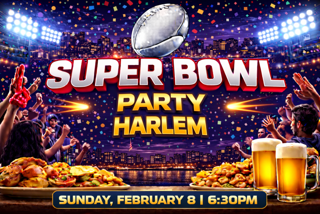 Super Bowl party in Harlem