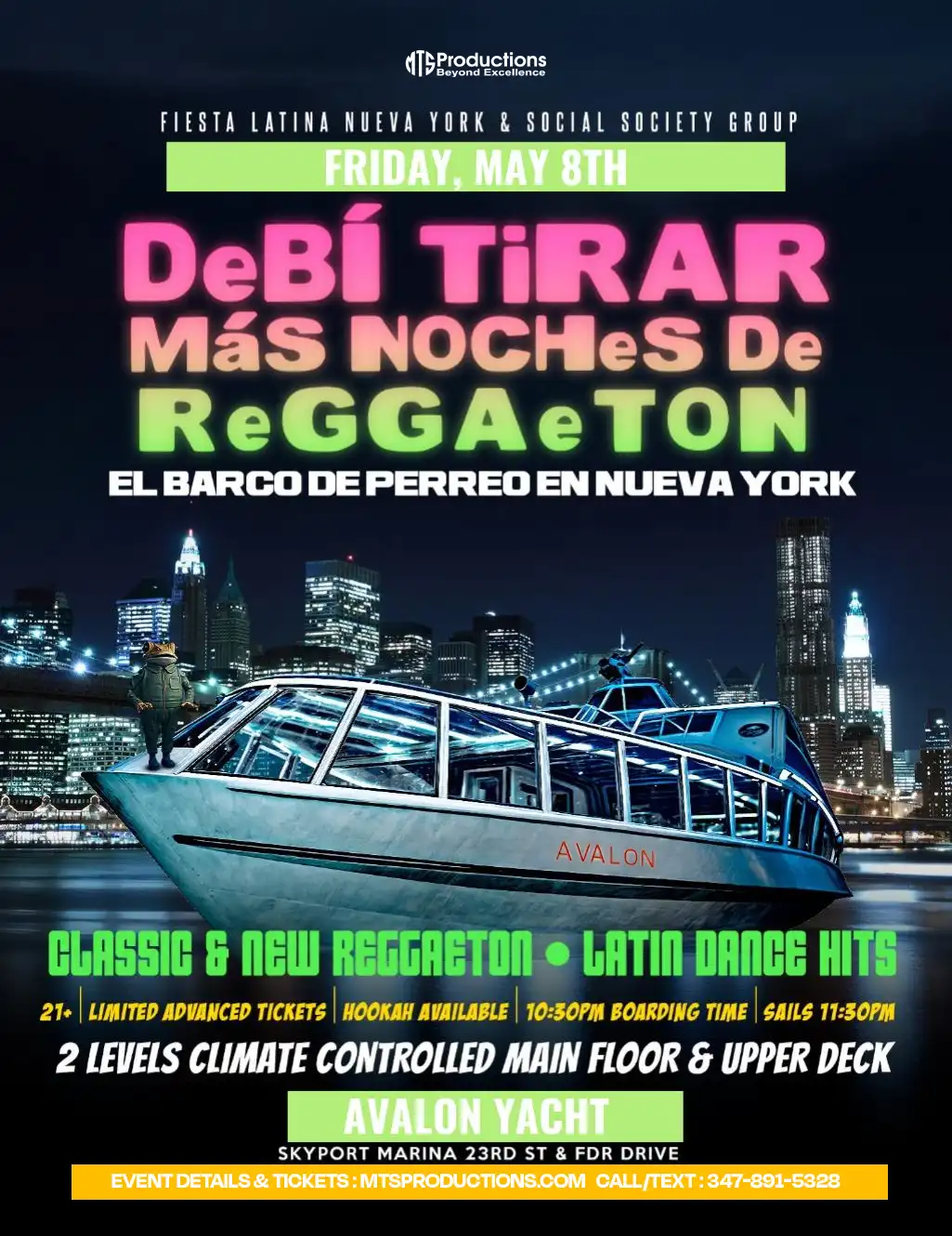 DeBi TiRAR Más Noches De Reggaeton NYC at Avalon Yacht