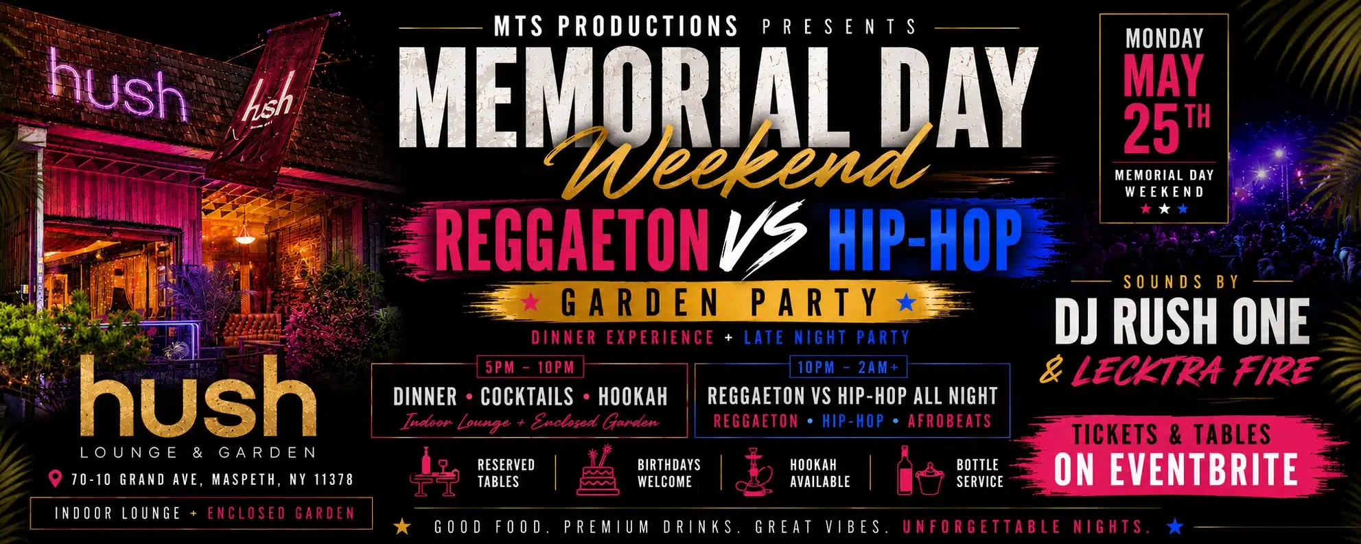 memorial day weekend hush lounge