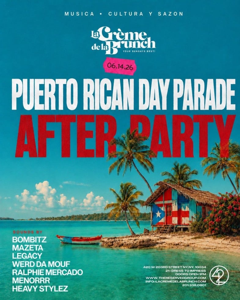 Puerto Rican Day Parade After Party NYC 2026 | La Crème de la Brunch